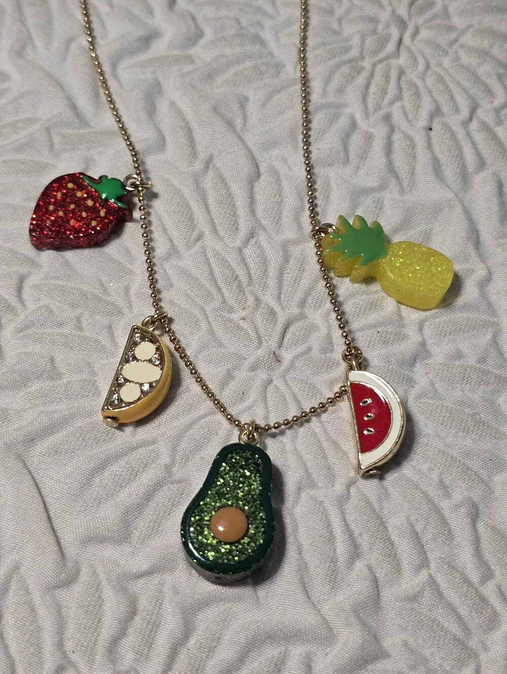 J crew Crew Cut  Fruit Charm Pendant Necklace - Multicolor 18